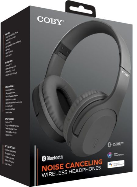 Headphone, Noise Canceling, COBY-CHBT905BK