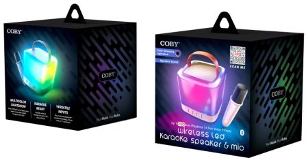 Speaker, Karaoke Light-Up, Square, COBY-CKS132BG